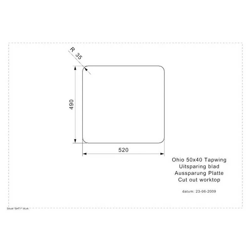 Reginox Ohio 50x40 OKG Tapwing Integrated Stainless Steel Sink