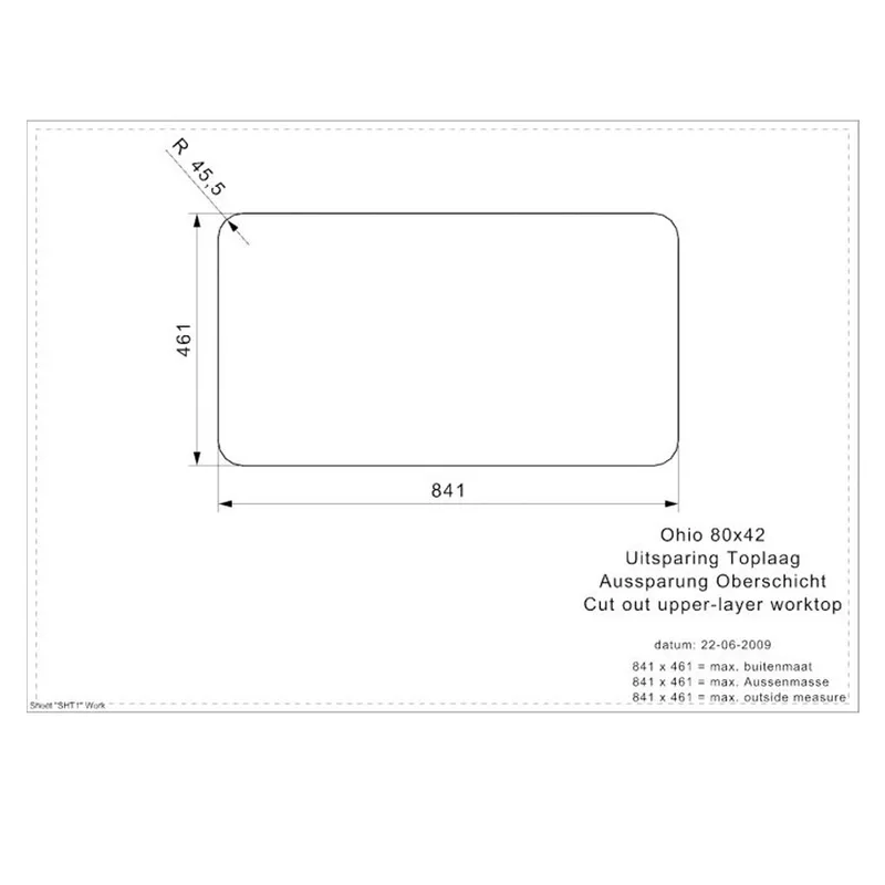 Reginox Ohio 80x42 OKG Integrated Stainless Steel Sink