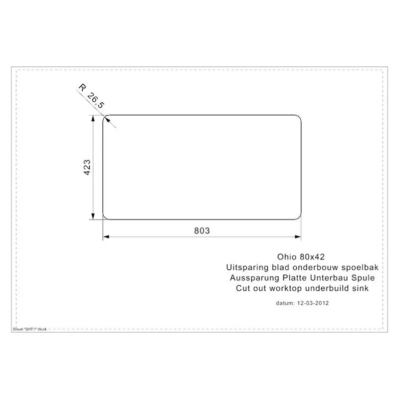 Reginox Ohio 80x42 OKG Integrated Stainless Steel Sink