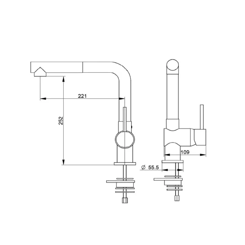 Reginox Sonoran Pull-Out Spout Sink Mixer