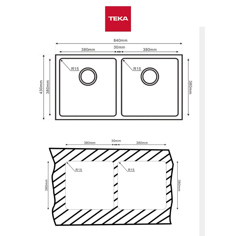Teka ARQ-2B-840 Undermount Stainless Steel Kitchen Sink