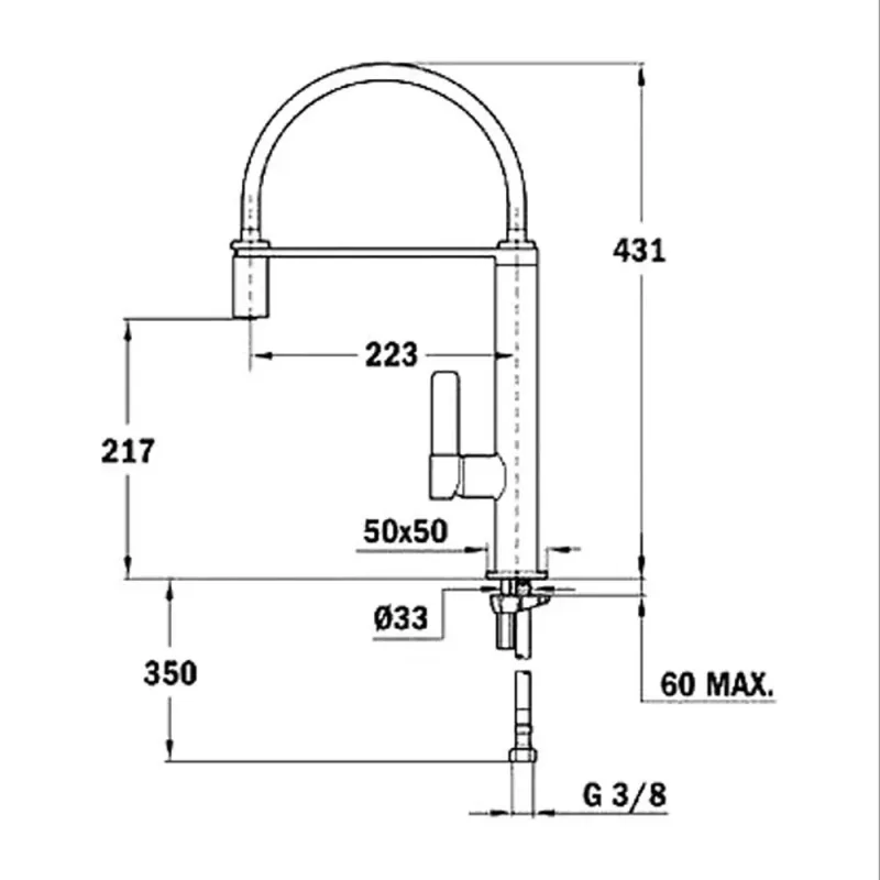 Teka FO-937 Kitchen Sink Mixer with Flexible Spout
