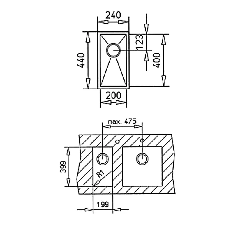 Teka Linea 200.400 Undermount Stainless Steel Kitchen Sink