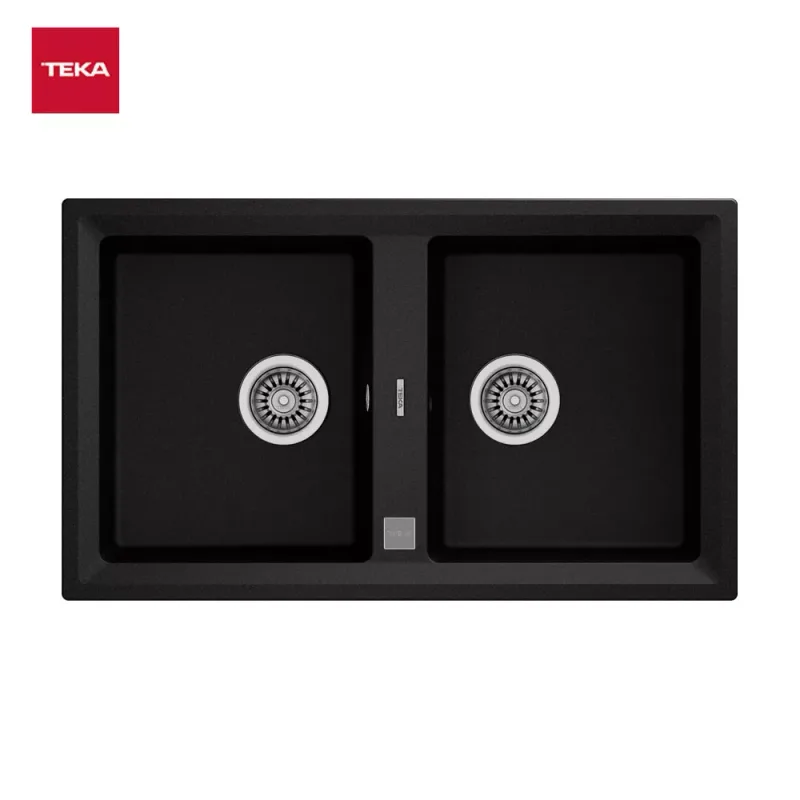 Teka Stone 90 B-TG-2B-AUTO Tegranite Granite Kitchen Sink (Black)