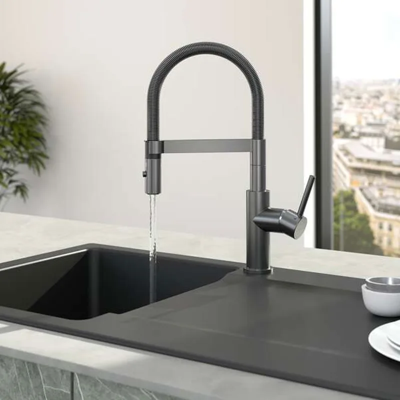 Villeroy & Boch Steel Expert Compact 92730005 Stainless Steel Sink Mixer (Anthracite)
