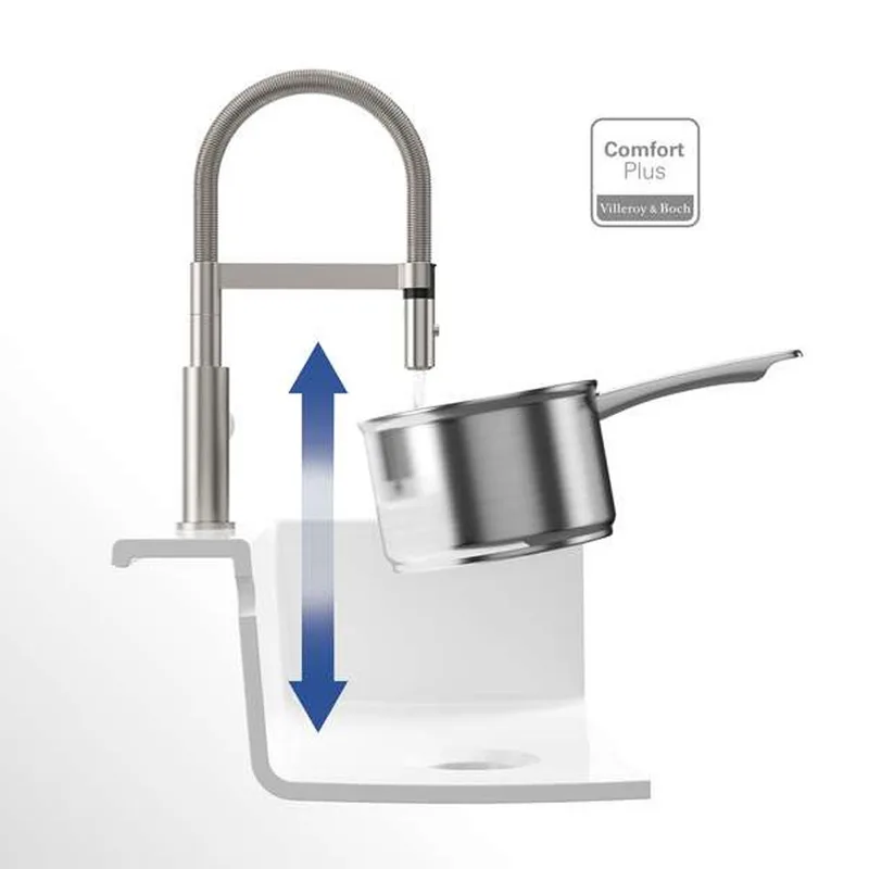 Villeroy & Boch Steel Expert Compact 927300LC Stainless Steel Sink Mixer