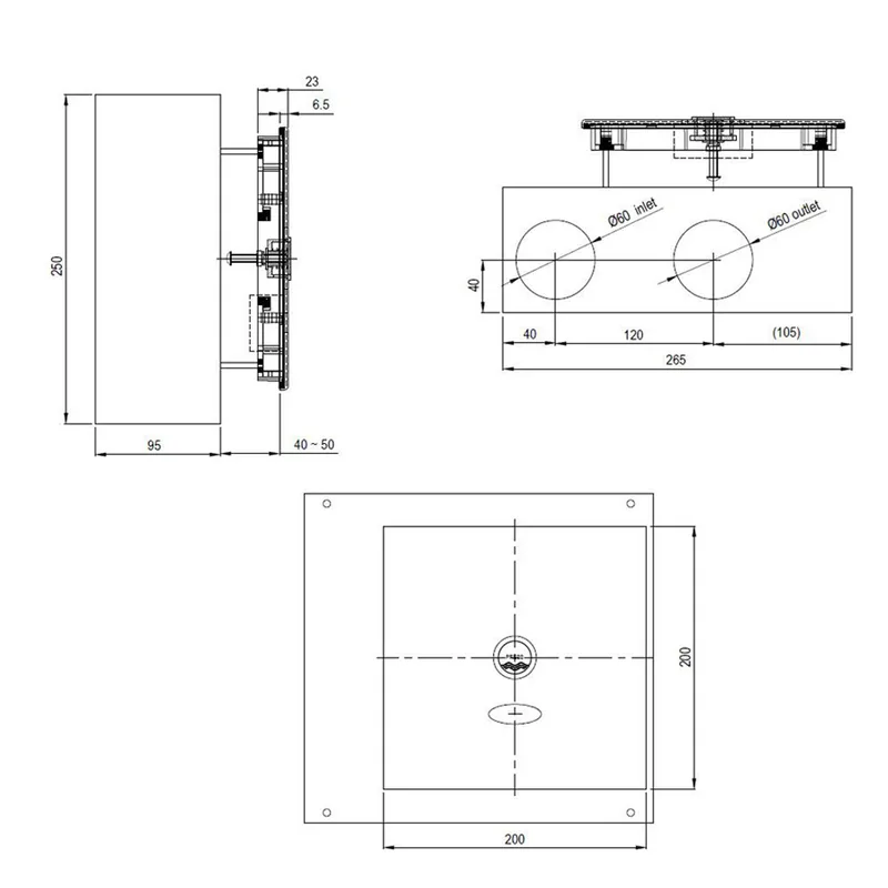 AWS 710ACM-TL Recessed Box Type WC LED Sensor Flush Valve
