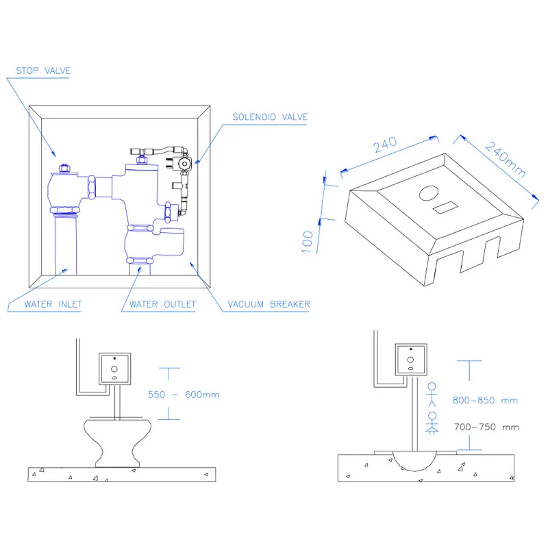 AWS 710AEH Exposed Sensor WC Flush Valve with Manual Bypass without Cam Lock (Hydraulic)