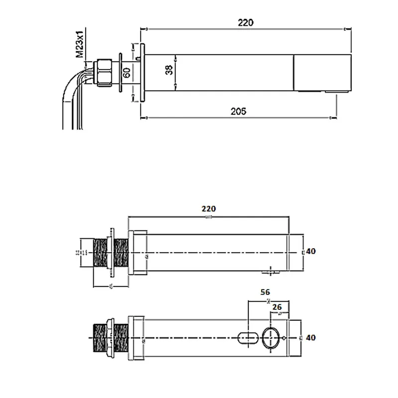 AWS 803 Quadrat Wall Mounted Sensor Basin Tap