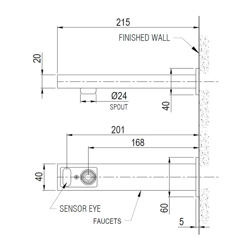 AWS 806-FONTE WM Wall Mounted Sensor Basin Tap