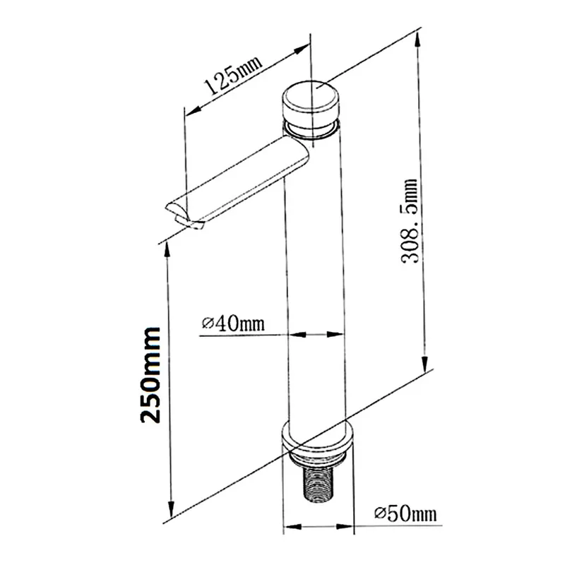 AWS Metrix-L Self Closing Tall Basin Tap