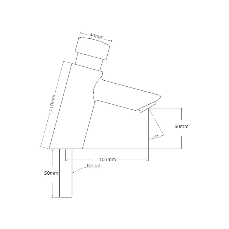 AWS Metrix-P Self Closing Basin Tap
