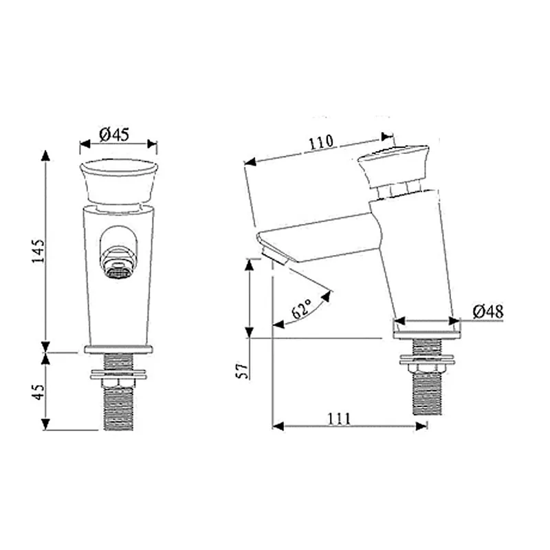 AWS Metrix-TPs Self Closing Basin Tap