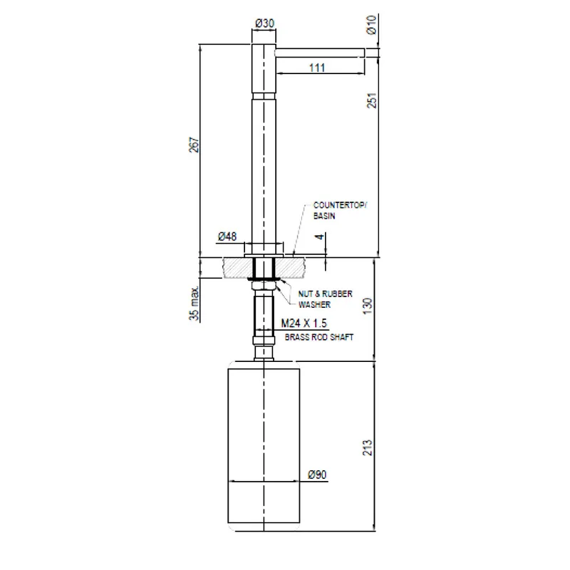 AWS SH-170L-C Deck Mount Manual Soap Dispenser