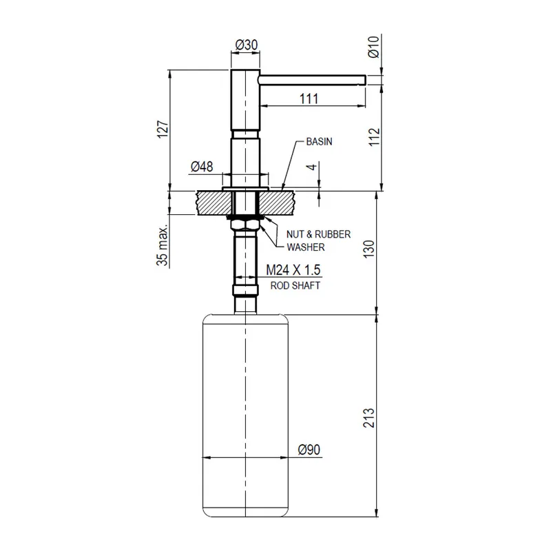AWS SH-170S Deck Mounted Manual Soap Dispenser