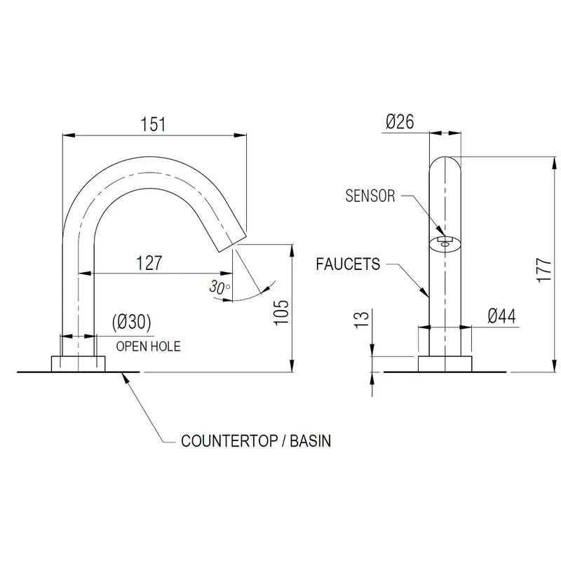 AWS Virgor S Sensor Basin Tap