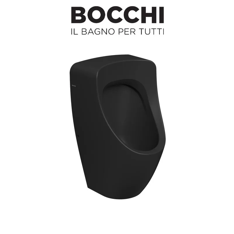 BOCCHI 1383-004-0131 Back-Inlet Wall Hung Urinal Bowl (Matt Black)