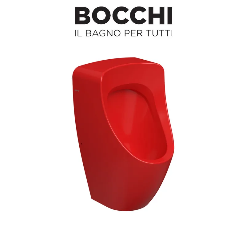 BOCCHI 1383-019-0131 Back-Inlet Wall Hung Urinal Bowl (Gloss Red)