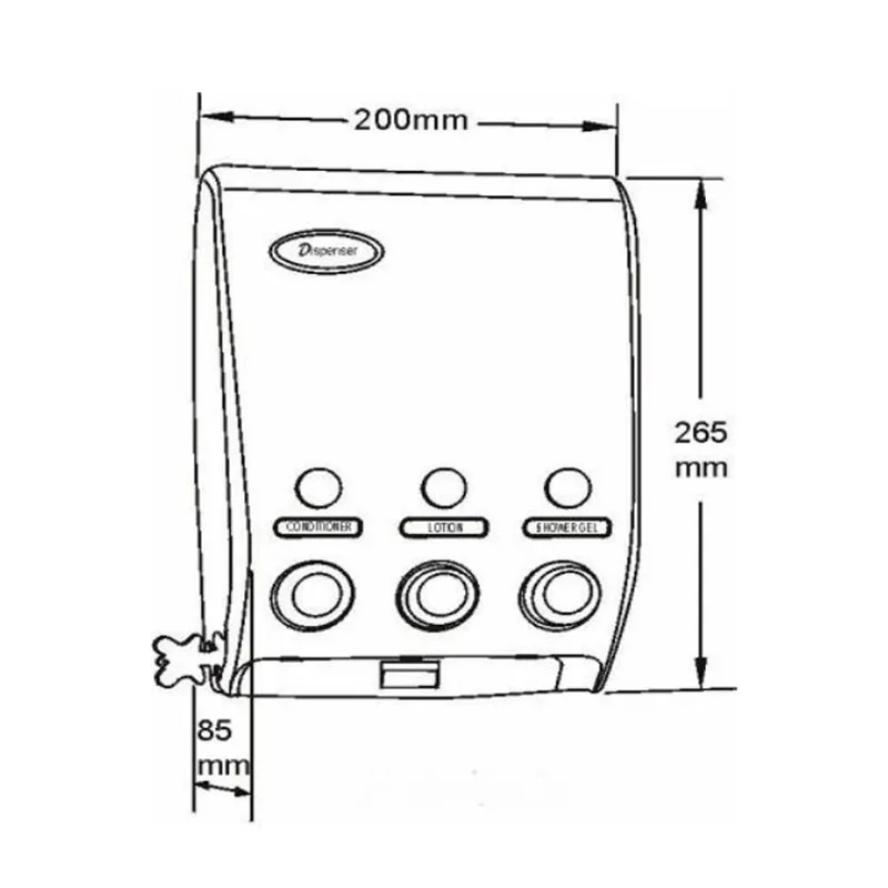 FD-633S Manual Wall Mounted Soap Dispenser (Chrome)
