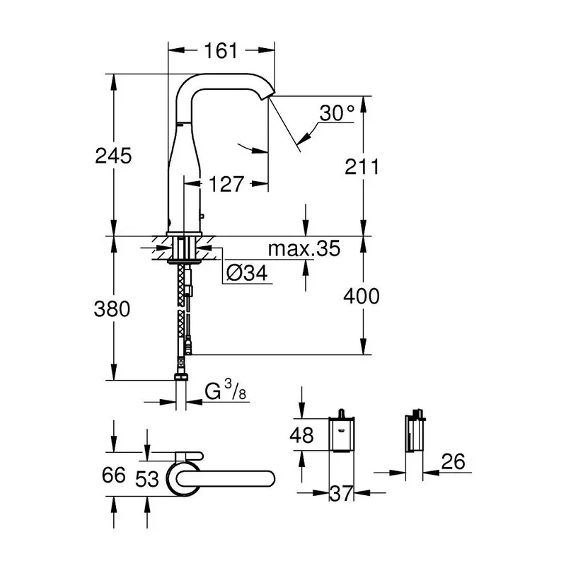 Grohe Essence-E 36445000 Sensor Tall Basin Tap