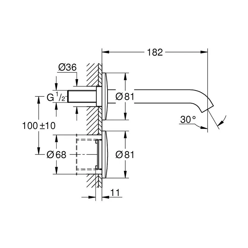 Grohe Essence-E 36447000 Sensor Wall Basin Tap