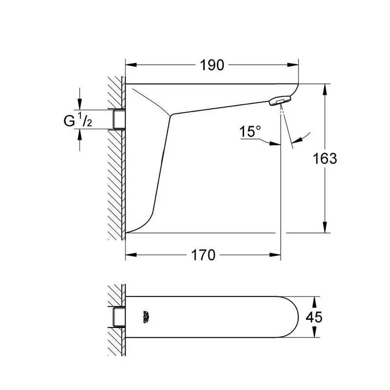 Grohe Euroeco Cosmopolitan-E 36274000 Sensor Basin Tap
