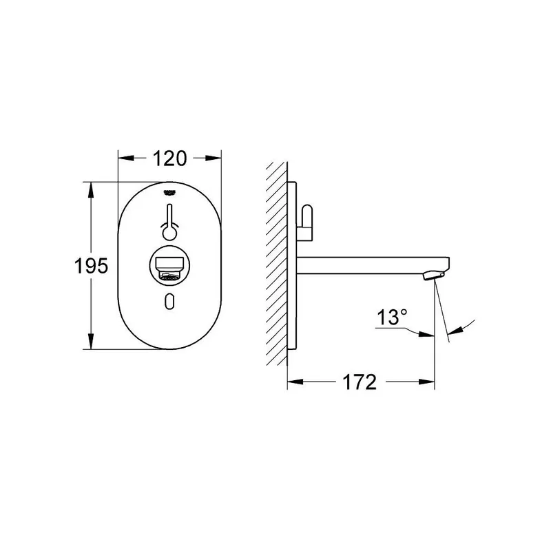 Grohe Eurosmart Cosmopolitan-E 36315000 Sensor Basin Tap with Adjustable Temperature Limiter
