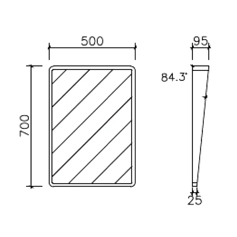 HB01-5070 Tilted Mirror With Frame