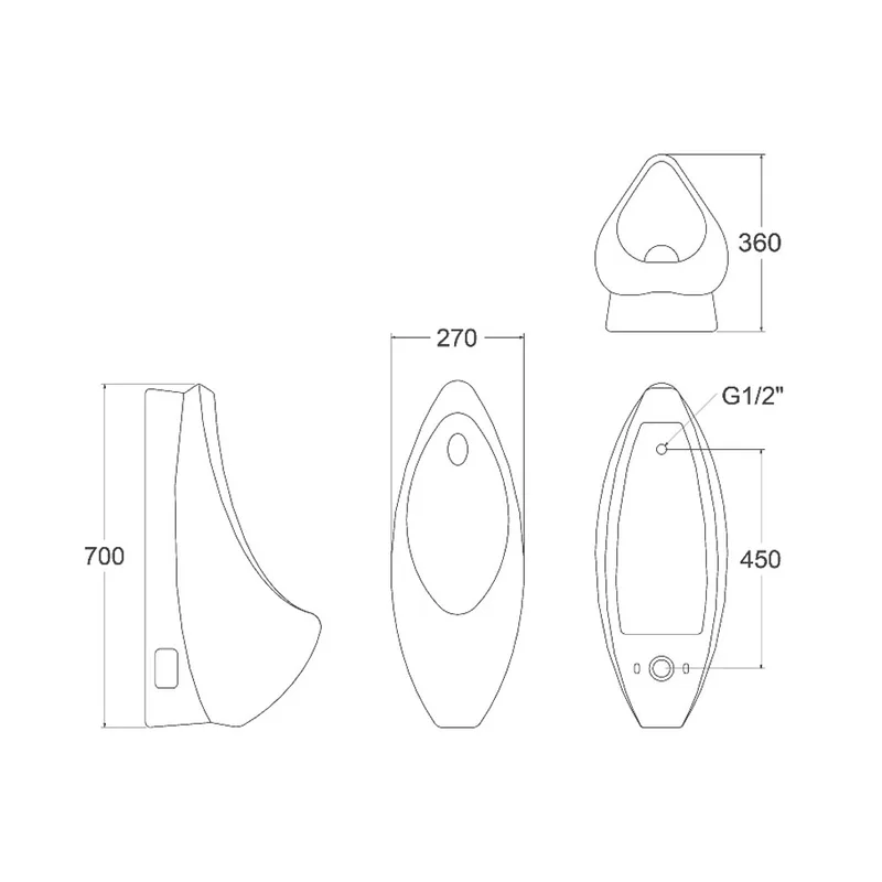 IETO 222-A/B Wall Hung Urinal Bowl