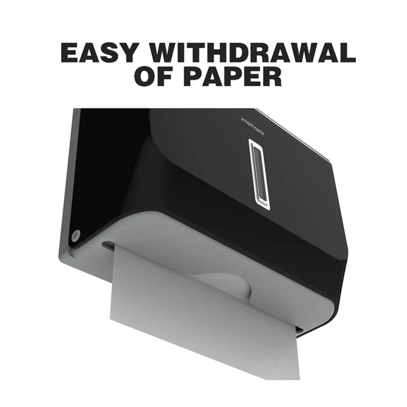 INT-E6006-Black Tissue Dispenser with Key Lock (Black)