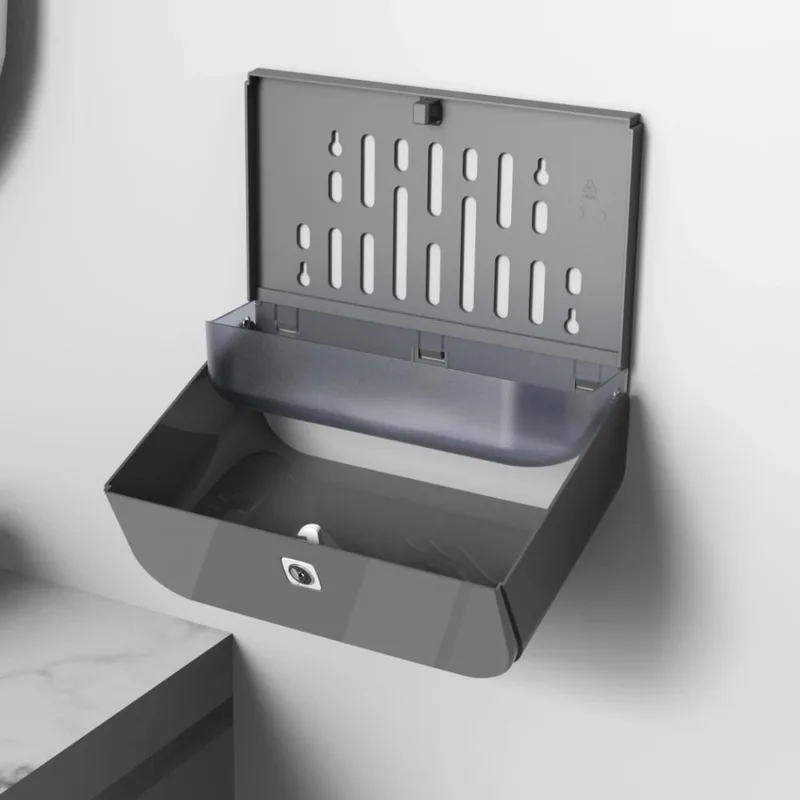 INT-E6012-Grey Square Tissue Dispenser (Grey)