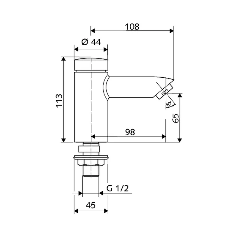 Schell PETIT-SC 02 130 06 99 Self-Closing Basin Tap