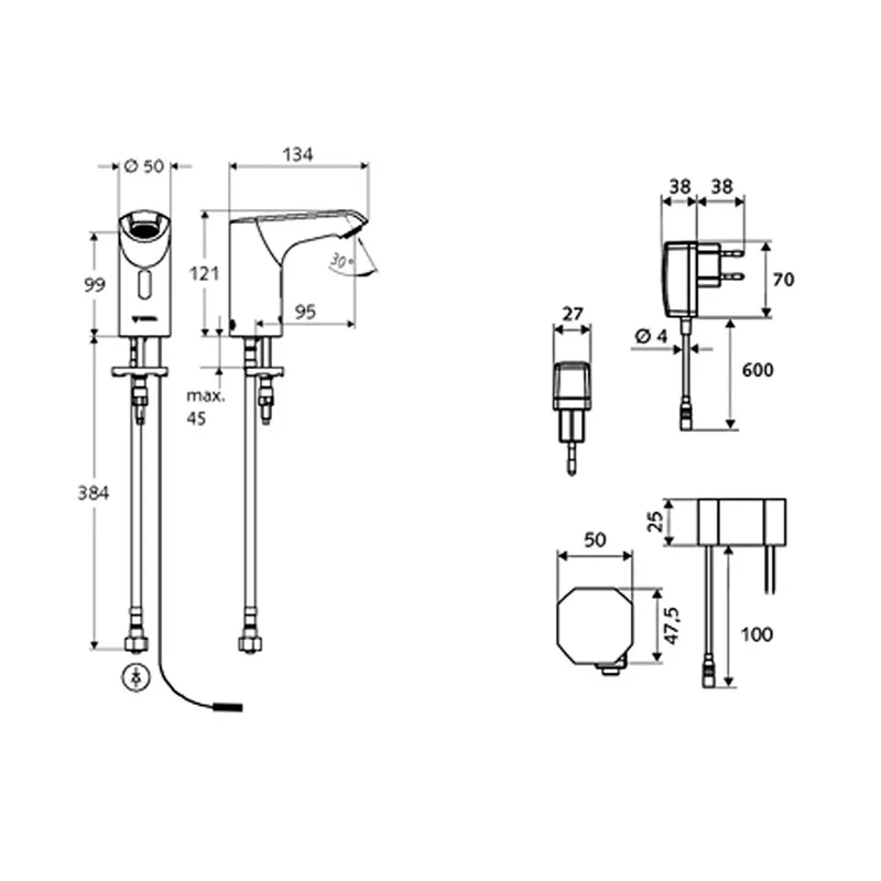 Schell XERIS-E 01-204-06-99 Sensor Basin Tap