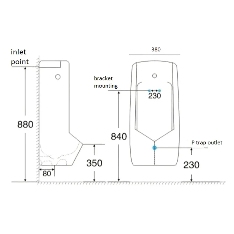 Schmied U118L Wall Hung Bowl Integrated with Sensor Flush Valve (AC & DC)