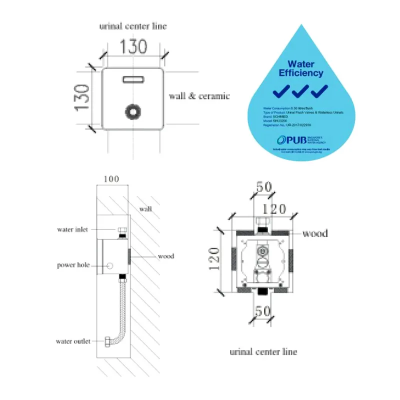 Schmied SHW3200-EX Constant Series Urinal Sensor Flush Valve with LED (Top Inlet)
