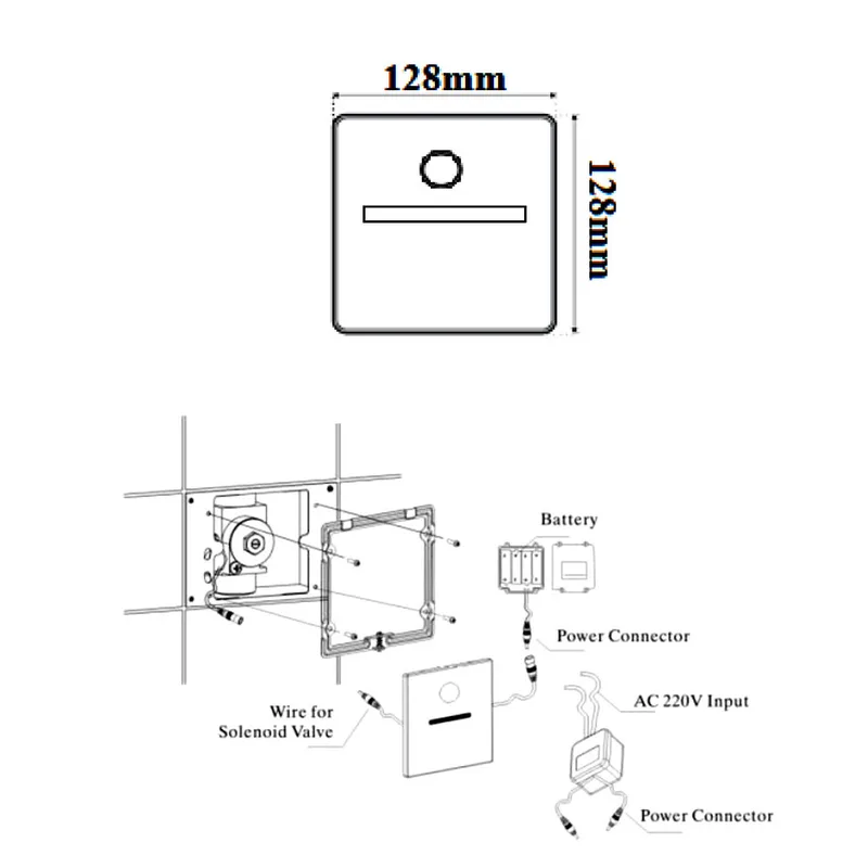 Schmied SHW8801 Elementary Series WC LED Sensor Flush Valve