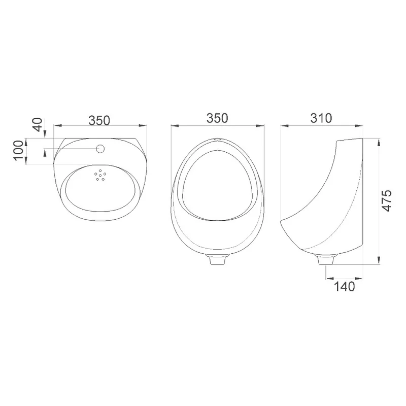 Velin V-6201 Wall Hung Urinal Bowl