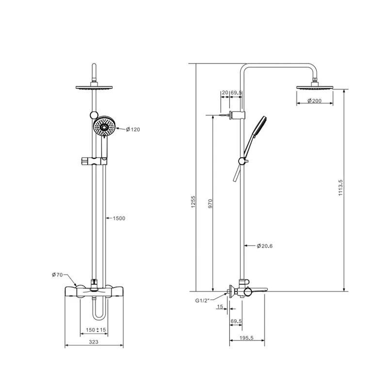 American Standard Temptacion FFAS4952-601500BC0 3-Way Rainshower System with Auto Temperature Mixer