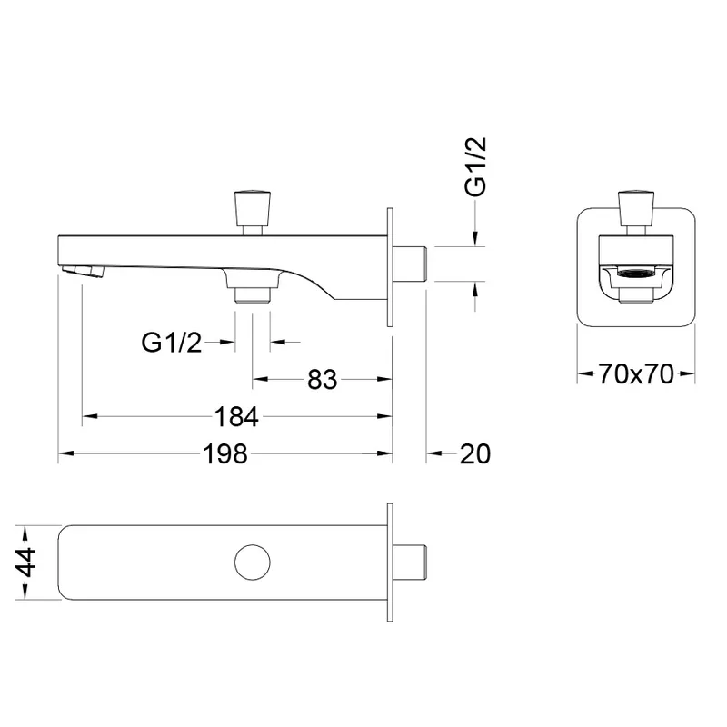 AT210056CH Bath Spout with Diverter