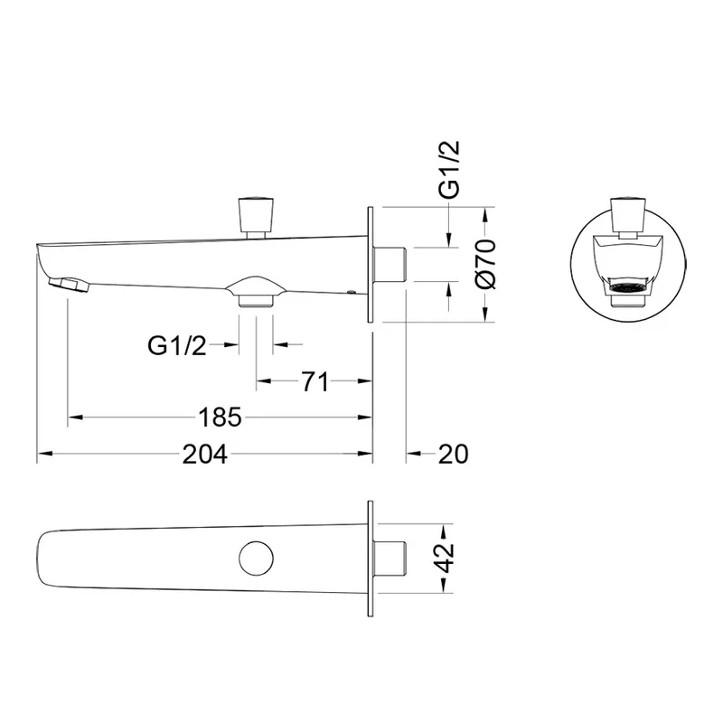 AT220056CH Bath Spout with Diverter