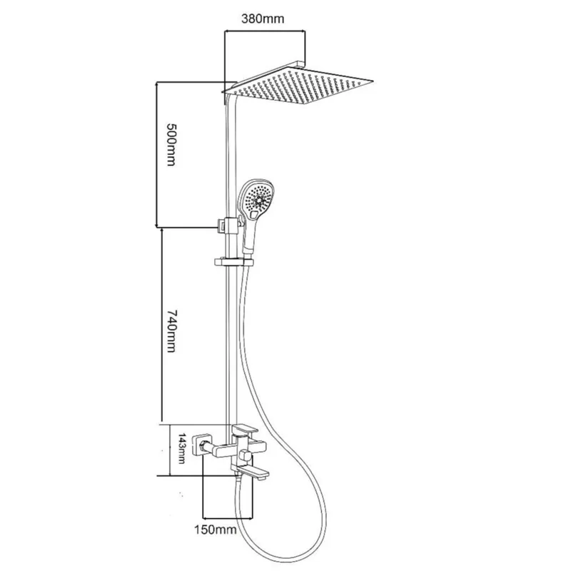Bossini BS218BK Rain Shower Set