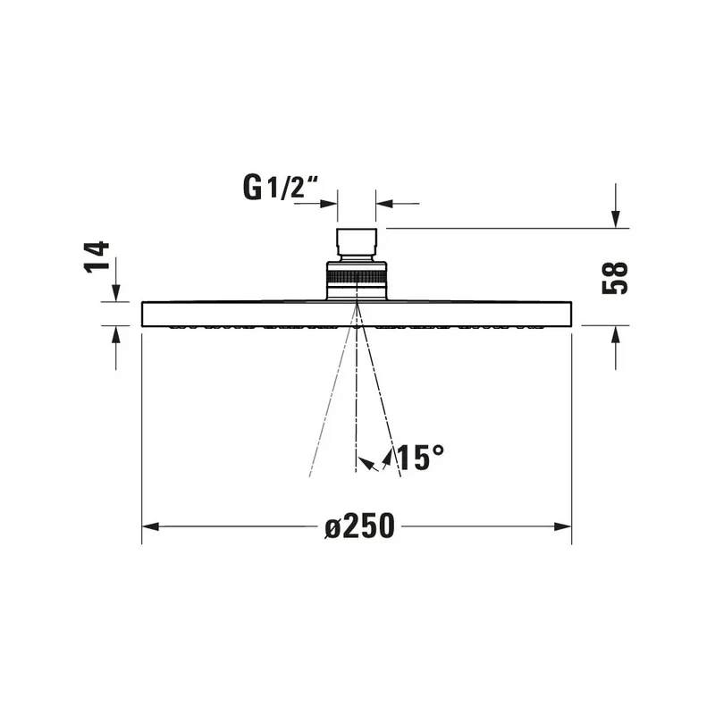 Duravit 066-0018-A10 Round Showerhead 250mm (Chrome)