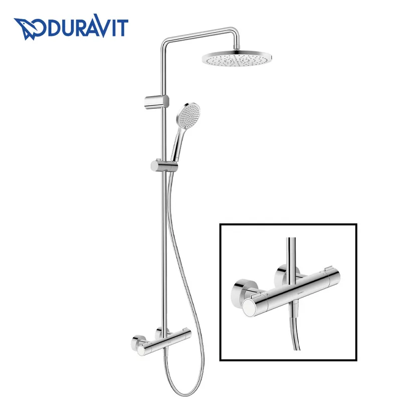Duravit WAVE 428-0008-A10 Thermostatic 2-Way Shower System (Chrome)