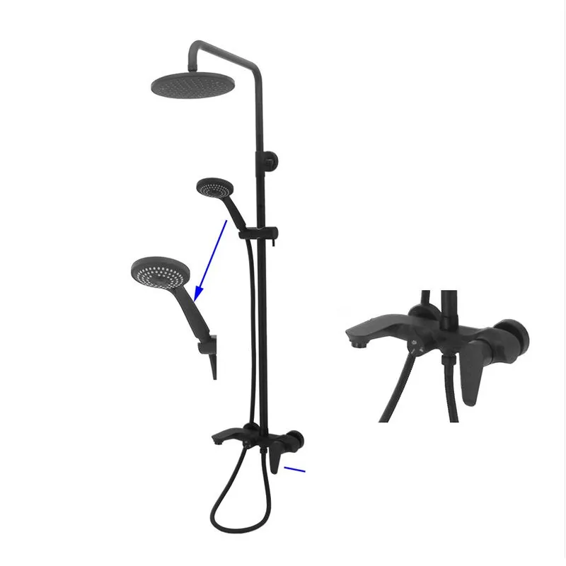 FT-7308-BK Matt Black Rain Shower