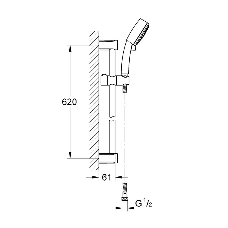 Grohe GH27579001 New Tempesta Cosmopolitan 100 Shower Rail Set (3 Sprays)