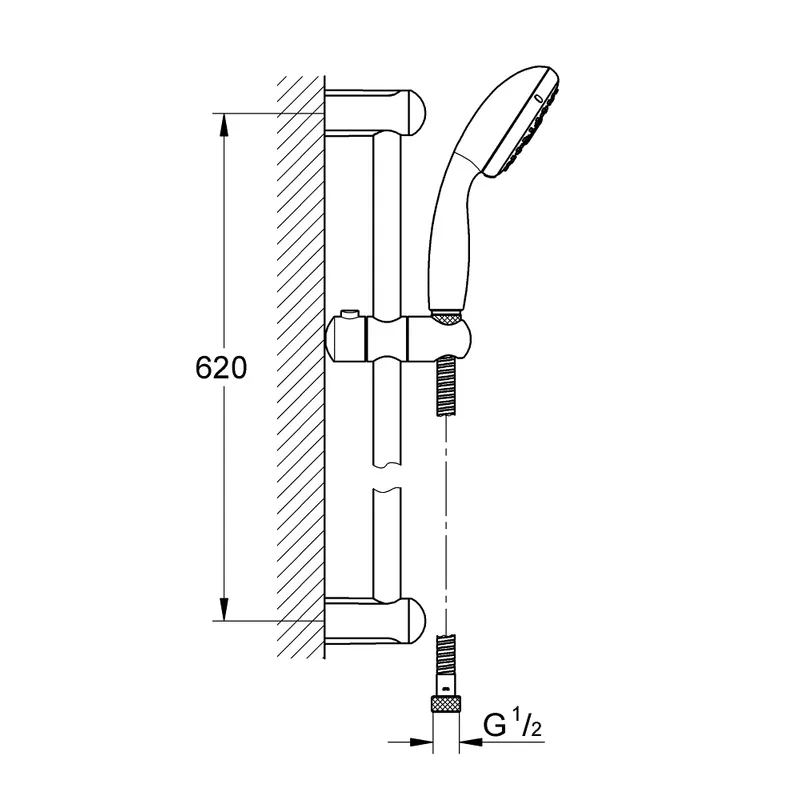 Grohe GH27795000 New Tempesta 100 Shower Rail Set (4 Sprays)