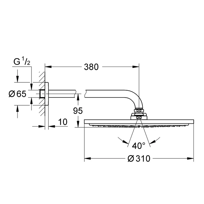 Grohe 26066AL0 Cosmopolitan 310 Overhead Shower (Gun Metal)