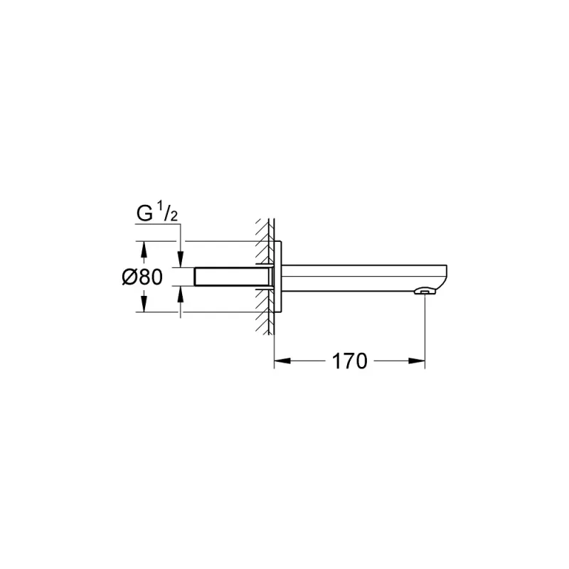 Grohe 13261GL0 Eurosmart Cosmopolitan Bath Spout