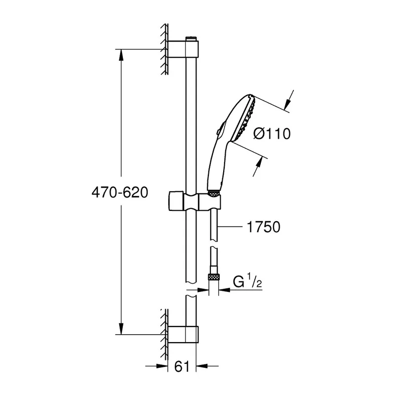 Grohe Tempesta 110 III Shower Rail Set