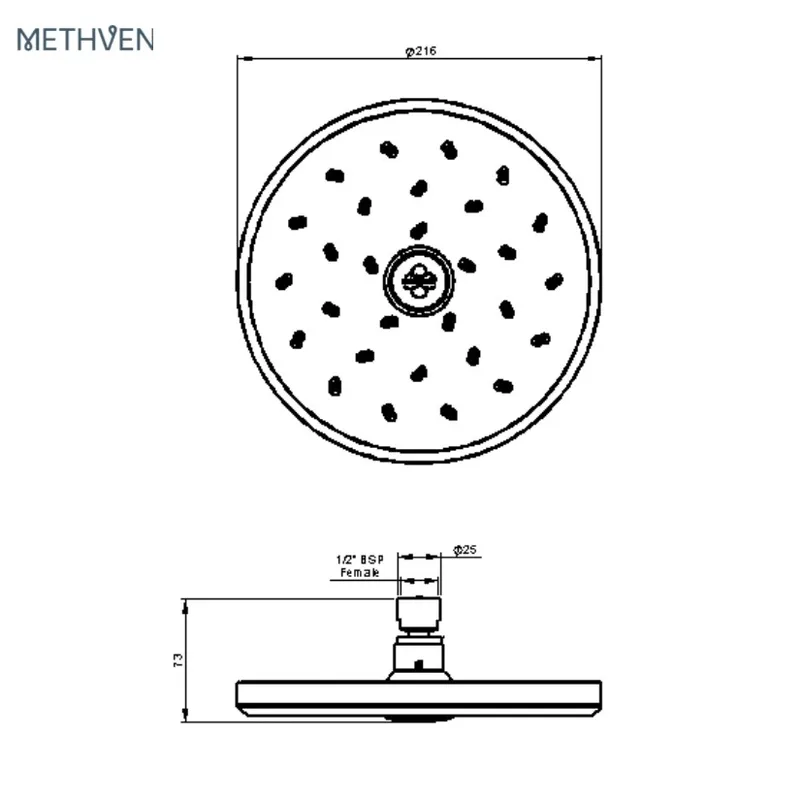 Methven KI200 Overhead Drencher Shower Head